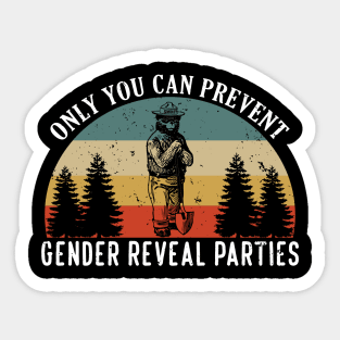 Prevent Gender Reveal Parties Vintage Sticker